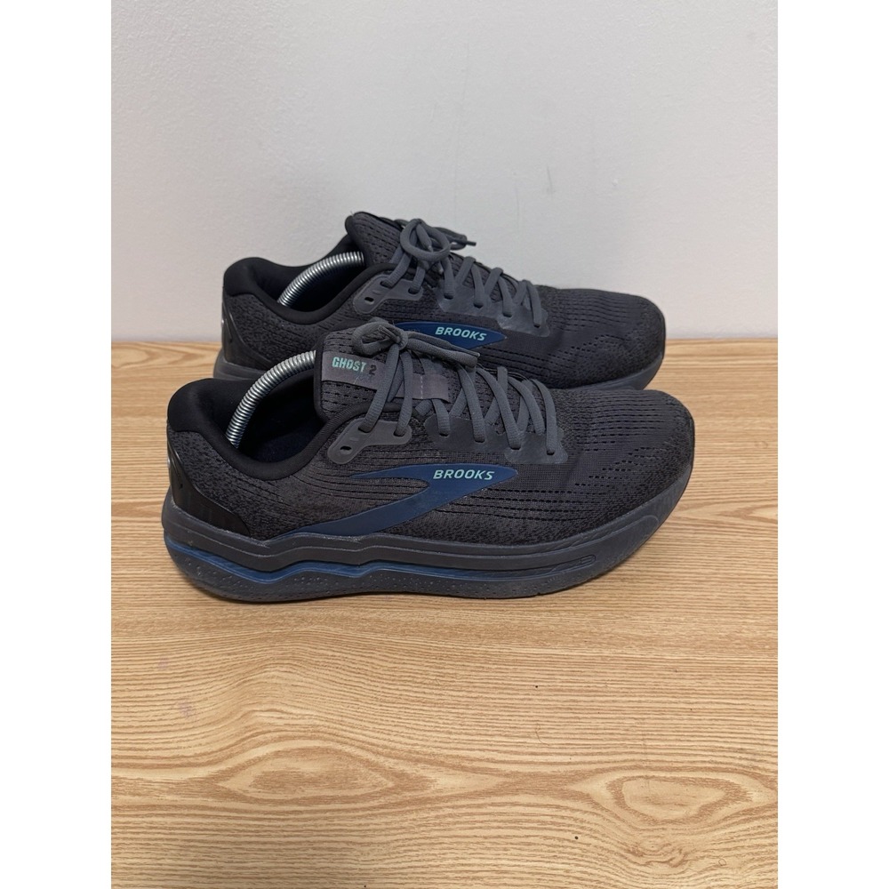 Brooks Ghost Max 2 Road Running Shoes US Men 10.5 2E Ebony Teal Blue